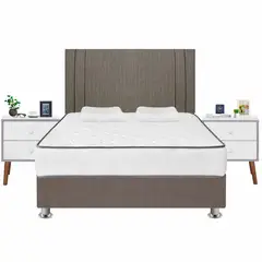 FORLI - Dormitorio Igneo Marrón Queen + 02 Veladores