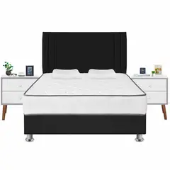 FORLI - Dormitorio Igneo Gris Queen + 02 Veladores