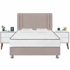 FORLI - Dormitorio Igneo Beige Queen + 02 Veladores