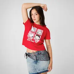 SQUEEZE - Polo Moda Jersey Morela-Snoopy Mujer