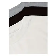 PEACE AND LOVE - Pack 3 Polos Manga Corta Blanco Negro Plomo Melange Mujer Peace And Love.