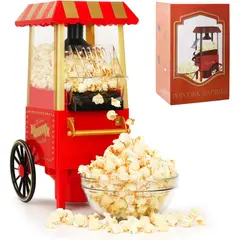 INSPIRA MARKET - Máquina para Hacer Popcorn 1200W Estilo Carrito Retro Palomitas PM-2800