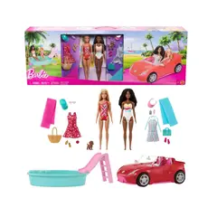BARBIE - Set Coche Piscina y Accesorios Exclusivo USA