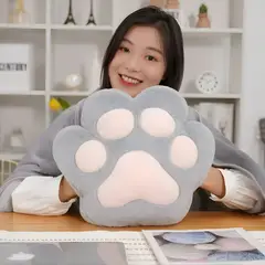 SM - COJIN PELUCHE PATITA + MANTA POLAR GRIS