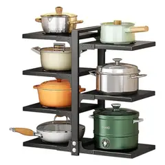 INSPIRA MARKET - Soporte para Ollas y Sartenes 7 Niveles Organizador de Cocina Metálico