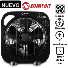 MIRAY - Ventilador 12" VMC-1052 50 Watts Negro
