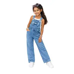 DANUS - Overol pantalon moño denim niña