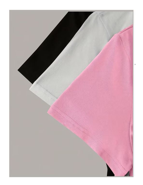 Pack 3 Polos Manga Corta Blanco Negro Rosado Unisex Peace And Love.