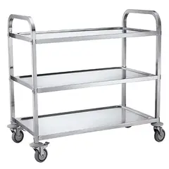 FRITECSA - Carro De Servicio de 3 Niveles de Acero Inoxidable
