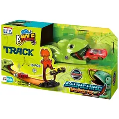 GENERICO - Pista de autos de Iguana con 3 carritos 20 piezas