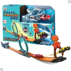 GENERICO - Pista de autos Tiburon con 3 carritos 20 piezas