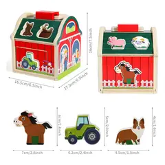 GENERICO - Set de Estimulación Temprana Granja de Animales de Madera Didáctico