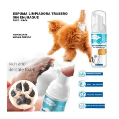 GENERICO - Espuma Limpiadora Sin Enjuague Shampoo en Seco para Perros y Gatos