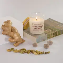 HARMONIA DO SOL - Vela de cera de soya de Jengibre, Cardamomo y Nuez Moscada 150 g