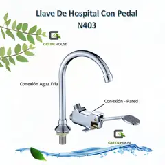 GREEN HOUSE - LLAVE DE HOSPITAL - CLINICA CON PEDAL N403