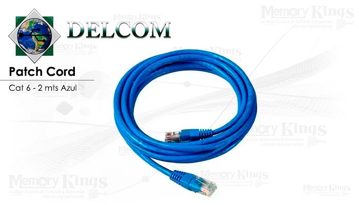 Cable de Red Patch Cord Cat6 Delcom 2m Azul