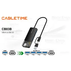 GENERICO - Adaptador Hub USB-C Cabletime CB03B 5Gbps