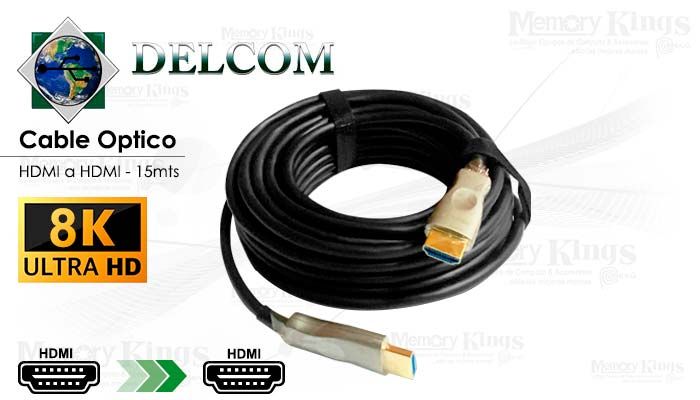 Cable HDMI a HDMI Delcom 15m HDMI 2.1 8K 4K Fibra