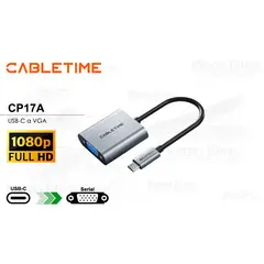 GENERICO - Adaptador USB-C a VGA Cabletime CP17A 1080p 60Hz
