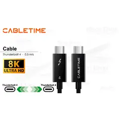GENERICO - Cable Thunderbolt 4 Cabletime CT40E 0.5m 100W