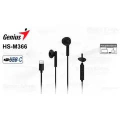 GENIUS - AURICULAR HS-M366 IN-EAR USB-C BLACK