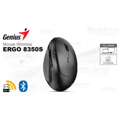 GENIUS - MOUSE ERGO 8350S AI COPILOT VERTICAL BLACK WiBT