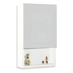 ANYHOGAR - Mueble De Baño Con Espejo Y Estantes, Color Blanco