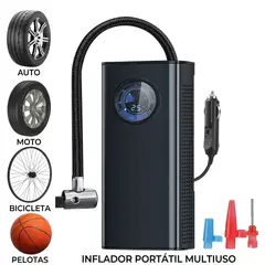 OEM - Inflador de Neumáticos Eléctrico Portátil - Compresor 150 PSI con Cable y Adaptadores