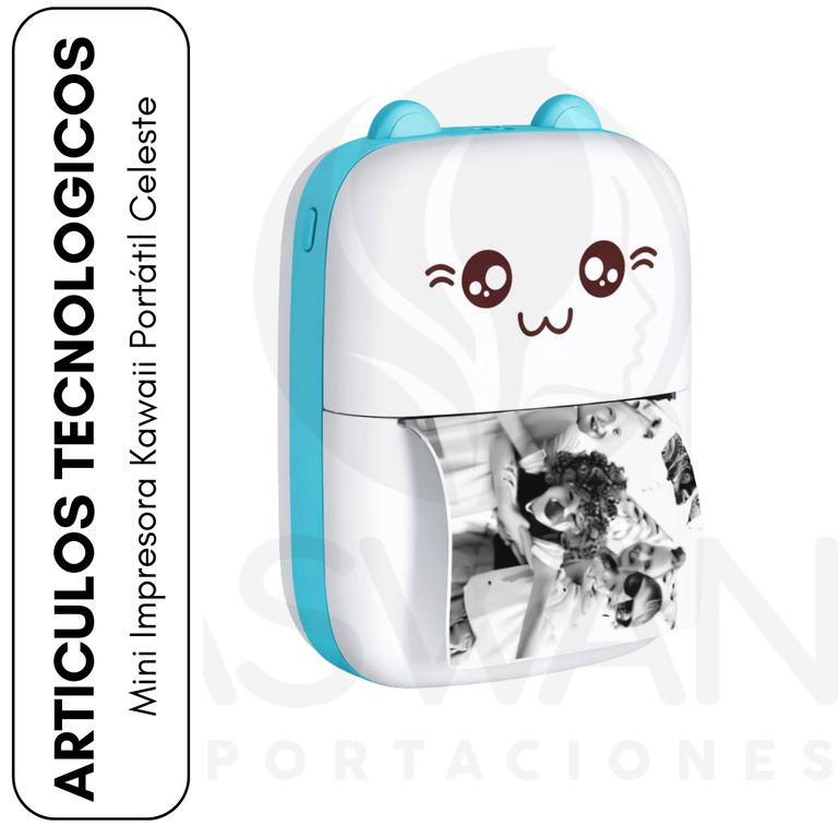 Mini Impresora Kawaii Portátil Celeste