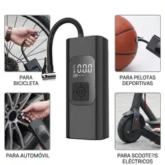 OEM - Bomba de Aire Eléctrica Portátil 12V USB - Inflador Multiuso con Parada Automática y Luz LED