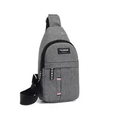 GENERICO - Morral Mochila Pechera Con Salida De Audífonos Color Gris