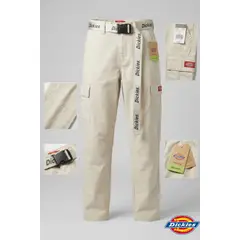 DICKIES - PANTALÓN CARGO CROP UTILITY CINTURON GIRL CAQUI (NIÑA)