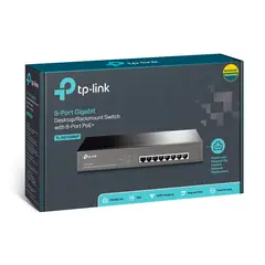 TP LINK - SWITCH TP-LINK 8 PUERTOS GIGABIT CON POE RJ45 P-N TL-SG1008MP