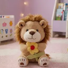 GENERICO - Peluche de León con Flor 40 cm