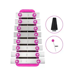 GENERICO - Xilófono Metalófono de 1 octava de 8 Notas Rosado