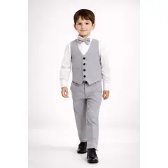 GENERICO - CONJUNTO PANTALÓN CHALECO CORBATA PLOMO