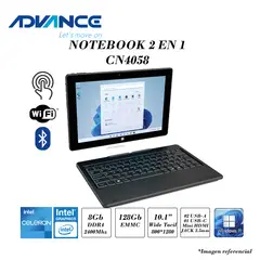 ADVANCE - NOTEBOOK 2 EN 1 CN4058 INTEL N4020 8GB RAM 128GB SSD INTEL GRAPHICS 10.1" TACTIL WIN 11
