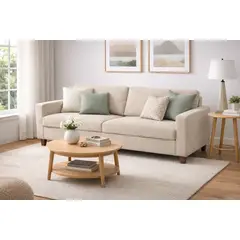 ARTSOFA - Sofá Tres Cuerpos Meridan Beige Antifluido