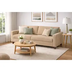 ARTSOFA - Sofá Tres Cuerpos Meridan Camello Antifluido