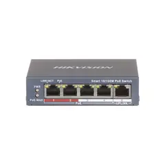 HIKVISION - SWITCH 4 PUERTOS POE + MONITOREADO - 12VDC/220V