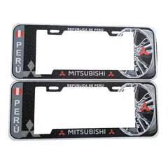 JET - PORTAPLACA MODELO EUROPEO MITSUBISHI NEGRO 2PCS