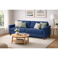 ARTSOFA - Sofá Tres Cuerpos Meridan Navy Antifluido