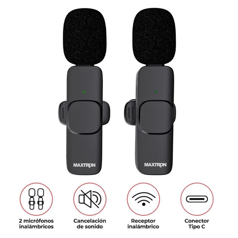 Micrófono Inalámbrico Streaming Solapero Mx M168 Maxtrom Negro
