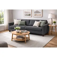 ARTSOFA - Sofá Tres Cuerpos Meridan Plomo Antifluido