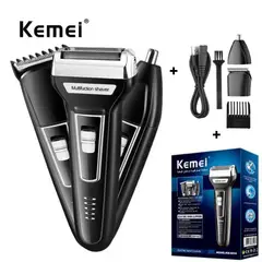 KEMEI - Maquina Afeitadora 3 en 1 Cabezal Intercambiable -