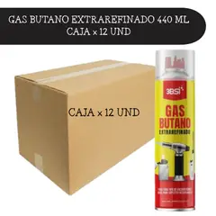3BSI - Gas Butano Extrarefinado 440 ml X 12 UND – Ideal para Sopletes y Encendedores Recargables