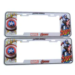 JET - PORTAPLACA MODELO EUROPEO CAPITAN AMERICA 2PCS