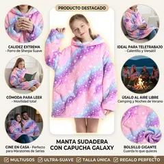 OEM - Sudadera con Capucha Niñas Brilla en la Oscuridad - Polerón Manta Abrigador Talla Única Relax