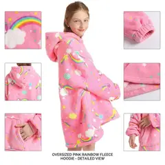 OEM - Sudadera con Capucha Niñas Brilla en la Oscuridad - Polerón Manta Abrigador Talla Única Relax