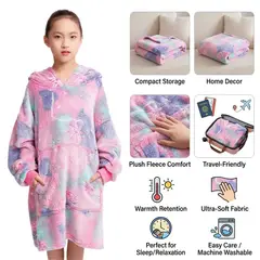OEM - Polerón Sudadera Niñas Oversized Luminiscente - Manta Vestible Abrigadora Calidad Premium
